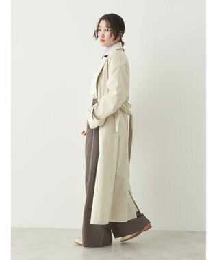 earth music&ecology 着流しロングトレンチ Ecru