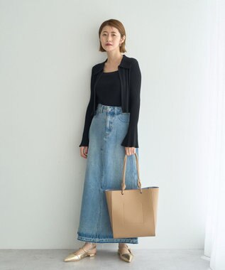 YECCA VECCA 【2点SET】キャミセット襟付きZIPカーディガン Black