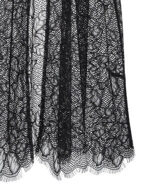 YECCA VECCA リーフ柄レースキャミワンピース Black