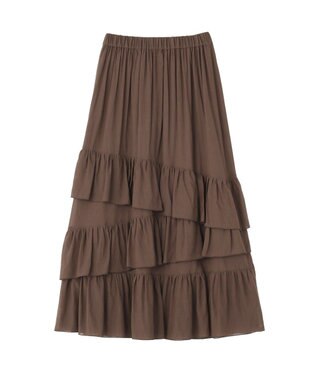 YECCA VECCA アシメラッフルスカート Brown