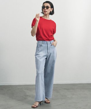 UNFILO L 【UNFILO DENIM/新色追加】撥水ストレッチ ルーズワイドデニム 【NEW】アイスブルー