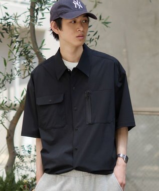 WEGO 【ユニセックス着用ITEM/MLサイズ展開/機能シャツ】リップストップシャツ（SS） ブラック