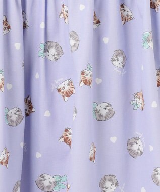 ANY KIDS 【WEB限定柄有】総柄 サマー ワンピース ラベンダー系ネコ