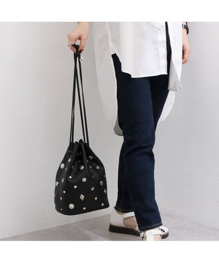 UNBILLION カカトゥ kakatoo / WEB限定ビジューミックスチャーム ドロストバッグ ブラック