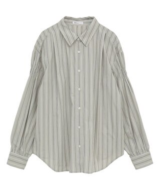 CRAFT STANDARD BOUTIQUE バックデザインレギュラーカラーシャツ Stripe Beige