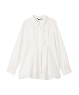 YECCA VECCA パールジャガードペプラムブラウス Off White