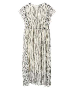 Green Parks ａ．肩フリルプリントワンピース White