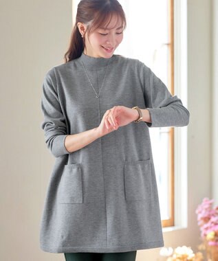 Tiaclasse ポケット付きニットチュニック グレー