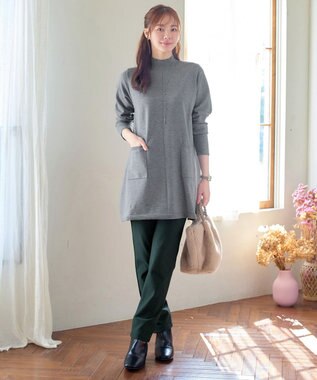 Tiaclasse ポケット付きニットチュニック グレー