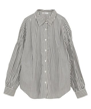 CRAFT STANDARD BOUTIQUE バックデザインレギュラーカラーシャツ Stripe Gray