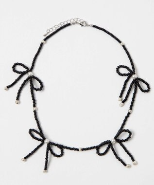 WEGO Lビーズリボンネックレス ブラック