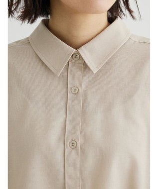 Green Parks 綿麻混レギュラーシャツ Light Beige