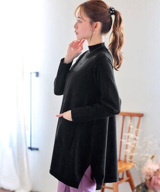 Tiaclasse ポケット付きニットチュニック ブラック