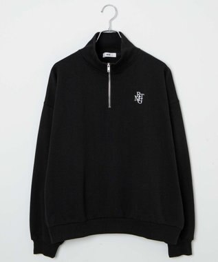 WEGO ハーフジップBIGスウェット ブラック