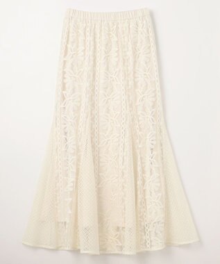 GRACE CONTINENTAL フレア刺繍スカート キナリ
