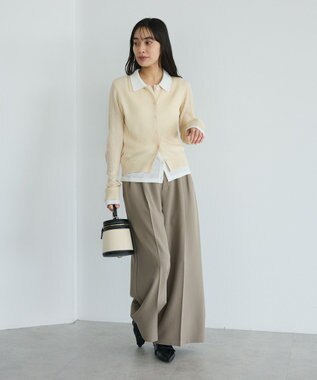 CRAFT STANDARD BOUTIQUE レイヤードポロ衿カーディガン Ivory