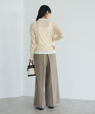 CRAFT STANDARD BOUTIQUE レイヤードポロ衿カーディガン Ivory