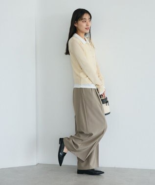 CRAFT STANDARD BOUTIQUE レイヤードポロ衿カーディガン Ivory