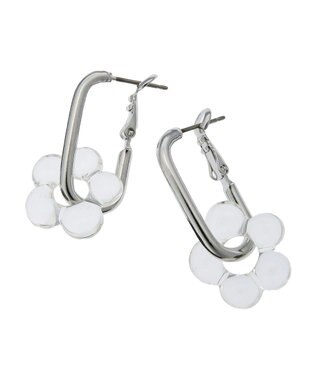 Green Parks ・ＨＡＬＦ　ＴＩＭＥ　２ＷＡＹモノトーンフラワーピアス Clear