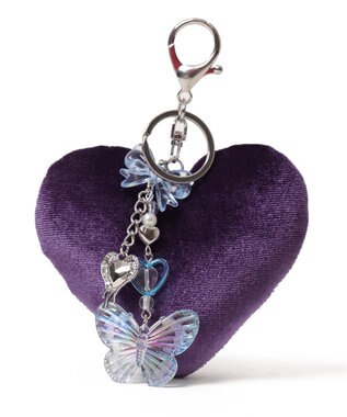 WEGO ベロアハートキーホルダー パープル