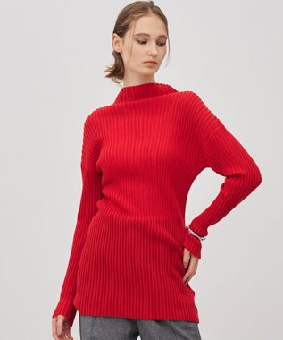 uncrave シアーストライプニット タートルトップス レッド