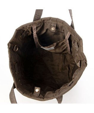 UNBILLION カシュカシュ cachecache / ヒネリ金具2wayナイロンキルティングトートM チョコ