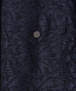 ICB L 【洗える】リーフラッセルレース ジャケット ネイビー系