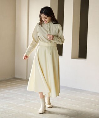 #Newans フリルカラーノーブルブラウス ベージュ