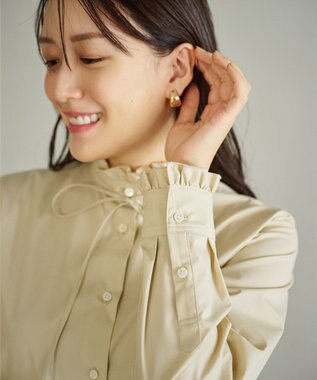 #Newans フリルカラーノーブルブラウス ベージュ