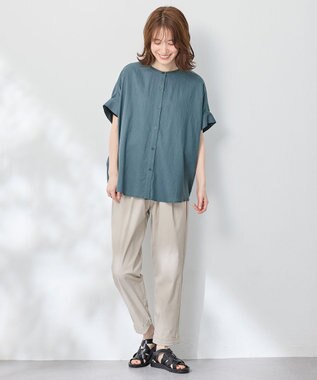 ANY フレンチリネンシャツブラウス ブルー