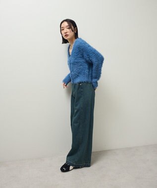 Green Parks ・Ｐｅｔｉｔ　Ｆｌｅｕｒ　シャギーニットカーディガン Blue