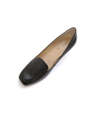 Pointer 日本製 クロコ型押しパンプス ブラック(コンビ)