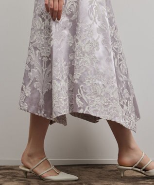GRACE CONTINENTAL オーナメントジャガードハンカチヘムスカート ラベンダー