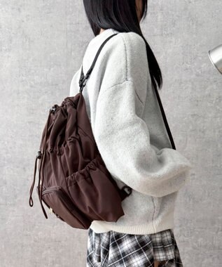 WEGO 2ポケットドロストナップサック ブラウン