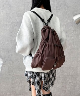 WEGO 2ポケットドロストナップサック ブラウン