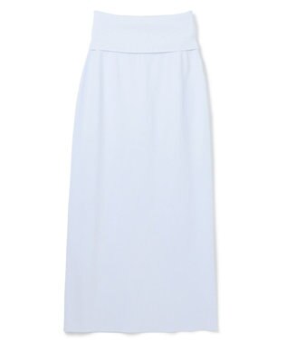 BEIGE， 【洗える】LAURA / Iラインリブスカート Sax