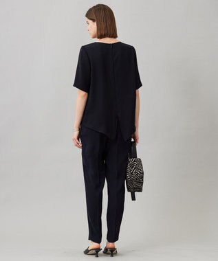 ICB 【UVカット・防シワ・洗える】ライトダブルクロス Tブラウス ネイビー系