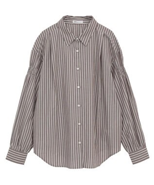 CRAFT STANDARD BOUTIQUE バックデザインレギュラーカラーシャツ Stripe Brown