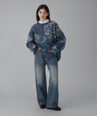 WEGO 【ユニセックス着用ITEM/ウエスト調整可】ストレートデニムパンツ デニム中濃加工色