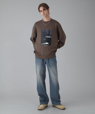 WEGO 【ユニセックス着用ITEM/ウエスト調整可】ストレートデニムパンツ デニム中濃加工色