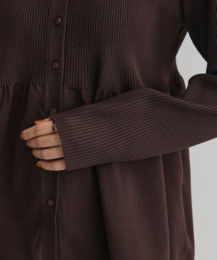 CRAFT STANDARD BOUTIQUE ポリエステルペプラムチュニック Brown