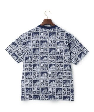 J.PRESS MEN Reyn spooner×J.PRESS 総柄クルーネック ポケットTシャツ ネイビー系5
