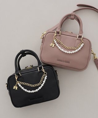 Maison de FLEUR チャーム付きワイドボストンバッグ Mocha