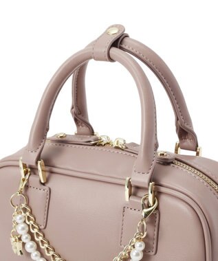 Maison de FLEUR チャーム付きワイドボストンバッグ Mocha