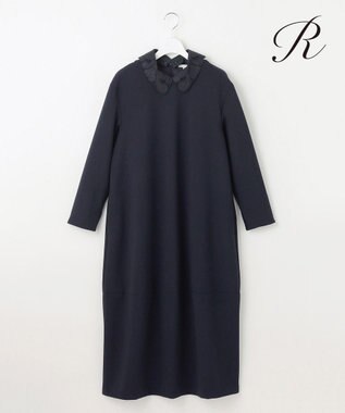  【R(アール)】ダブルクロス レース襟 ワンピース