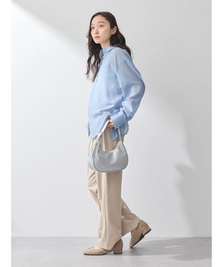 earth music&ecology バックスリットシアーシャツ Blue