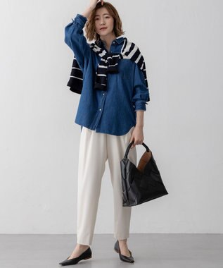 23区 S 【セットアップ対応/洗える】ライトクロス コクーン パンツ ホワイト系