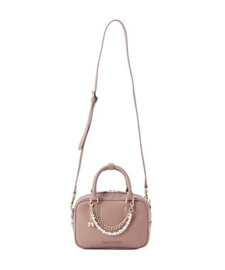 Maison de FLEUR チャーム付きワイドボストンバッグ Mocha