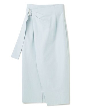 uncrave 【手洗い可】コットンリネンツイル スカート（uncrave WHITE） サックス