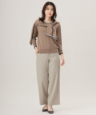 J.PRESS LADIES 【洗える】ANASTASIA milled セミワイド パンツ ベージュ系